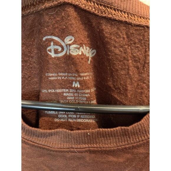 Disney Womens Brown Sweatshirt Winnie The Pooh "Livin' Bother Free" Size M - Picture 3 of 4